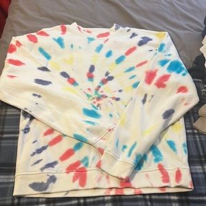 Womens multi-color Tie-Dye crew neck